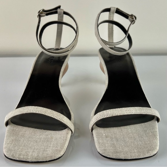 NEW BY FAR BEIGE LINEN HEELS - Picture 11 of 15